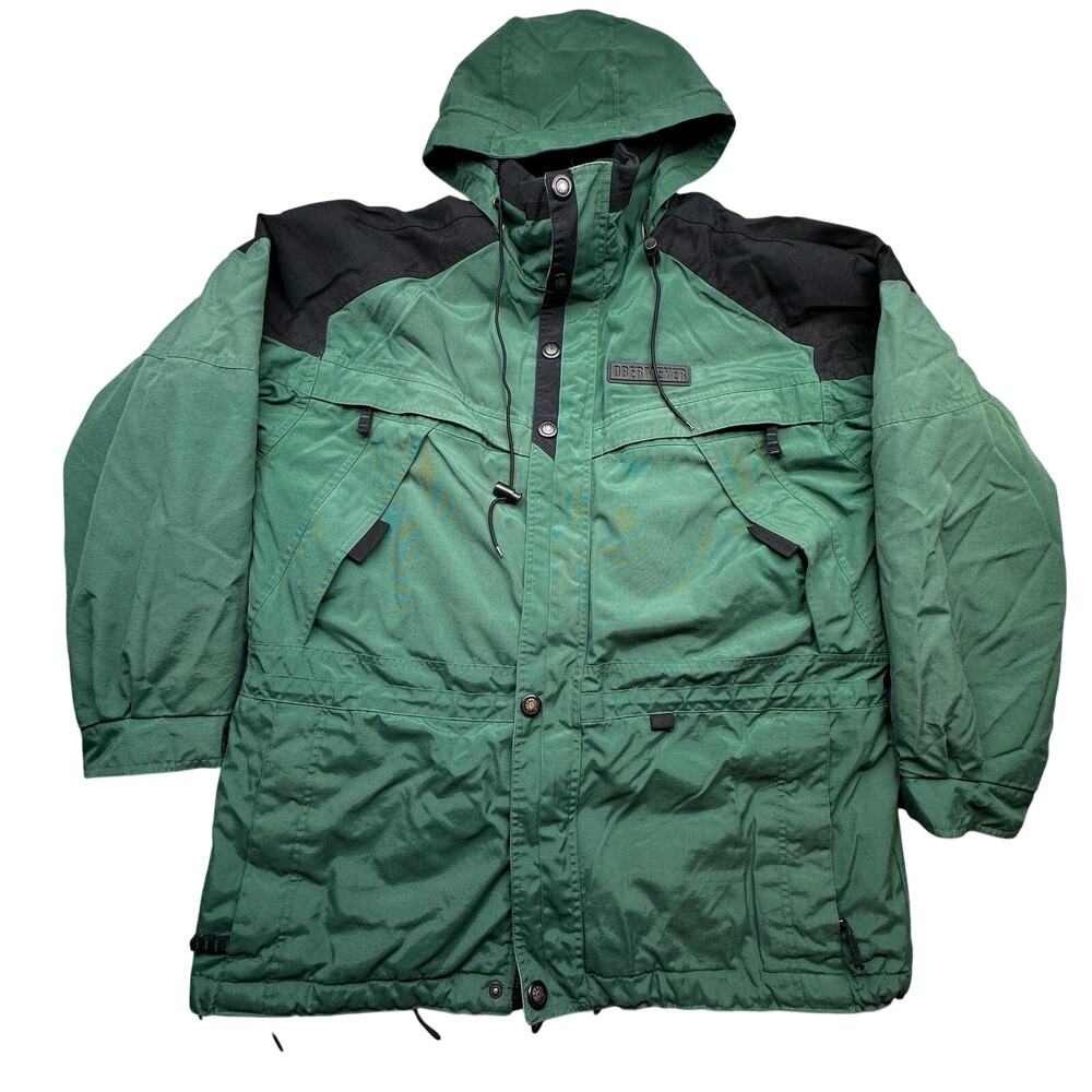 Vintage Obermeyer Rainier Snow Shell Insulated Jacket Mens Medium Green Hooded
